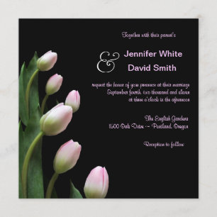 ELegant Pink Tulip Wedding Invitation