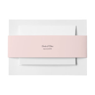 Elegant Pink Tulips Bouquet Wedding  Invitation Belly Band