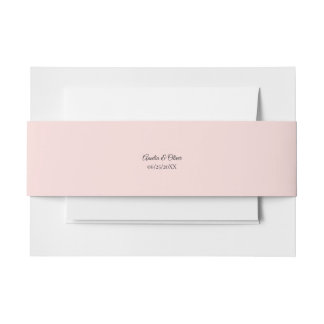 Elegant Pink Tulips Bouquet Wedding  Invitation Belly Band