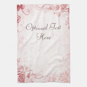Elegant Pink Vintage Kitchen Towel