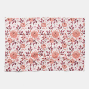 Elegant Pink Vintage Rose Flowers  Kitchen Towel