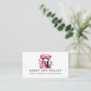 elegant Pink watercolor Bakery & Confections Business Card