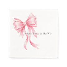 Elegant Pink Watercolor Bow Baby Shower