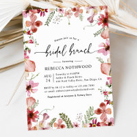 Elegant Pink Watercolor Floral Bridal Brunch