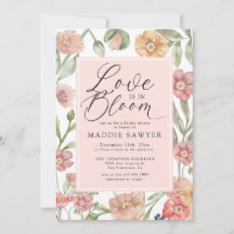 Elegant Pink Watercolor Floral Bridal Shower