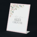 Elegant Pink Watercolor Floral Date Ideas Pedestal Sign<br><div class="desc">Designed to coordinate with my Elegant Pink Watercolor Floral Bridal Shower Suite, this gorgeous bridal shower "date ideas for the future bride & groom" pedestal sign features a floral bouquet of soft, watercolor roses in shades of blush pink, peach, and white, with lush green botanical leaves in shades of love...</div>