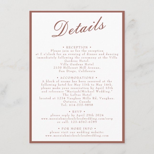 Elegant Pink Watercolor Floral Monogram Wedding Enclosure Card (Back)
