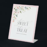 Elegant Pink Watercolor Floral Shower Sweet Treat Pedestal Sign<br><div class="desc">Designed to coordinate with my Elegant Pink Watercolor Floral Bridal Shower Suite, this gorgeous bridal shower "Love is Sweet, Take a Treat" pedestal sign features a floral bouquet of soft, watercolor roses in shades of blush pink, peach, and white, with lush green botanical leaves in shades of love and eucalyptus,...</div>