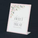 Elegant Pink Watercolor Floral Shower Sweet Treat Pedestal Sign<br><div class="desc">Designed to coordinate with my Elegant Pink Watercolor Floral Bridal Shower Suite, this gorgeous bridal shower "Love is Sweet, Take a Treat" pedestal sign features a floral bouquet of soft, watercolor roses in shades of blush pink, peach, and white, with lush green botanical leaves in shades of love and eucalyptus,...</div>