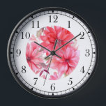 Elegant Pink Watercolor Floral Stylish Chic Clock<br><div class="desc">Elegant Pink Watercolor Floral Stylish Chic Wall Clock features an elegant pink watercolor floral. Created by Evco Studio www.zazzle.com/store/evcostudio</div>