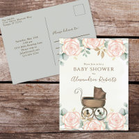Elegant Pink Watercolor Floral Sweet Baby Shower