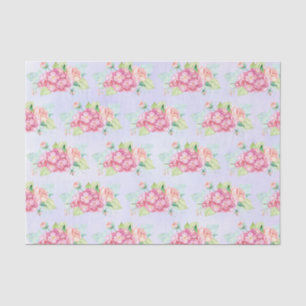 Elegant Pink Watercolor Flower Bouquet Tissue Paper