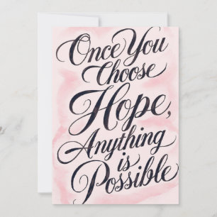 Elegant Pink Watercolor Hope & Possibility Inspira Invitation