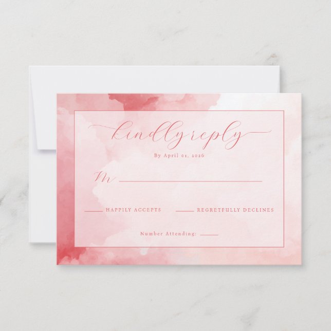 Elegant Pink Watercolor Invite (Front)