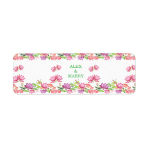 Elegant Pink Watercolor Lotus Floral 