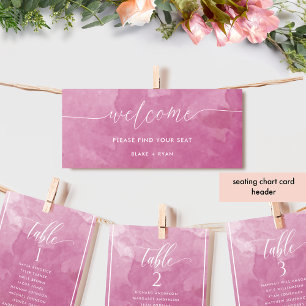 Elegant Pink Watercolor Seating Chart Header