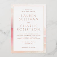 Elegant Pink Watercolor Wedding Invitation