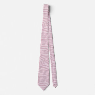 Elegant Pink Wavy Zebra Stripe Pattern Men's Tie