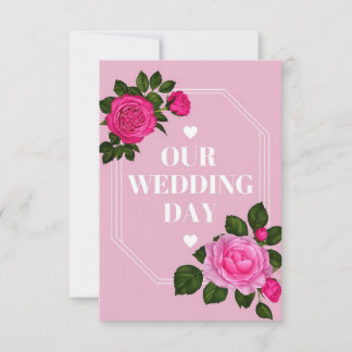 Elegant Pink Wedding Day Invitation Card Design