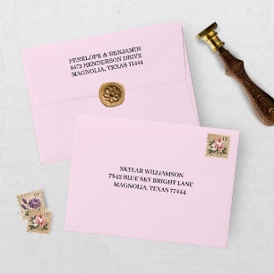 Elegant Pink Wedding Envelope