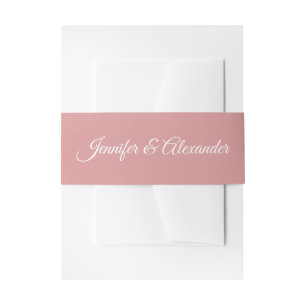 Elegant Pink Wedding Love Minimalist Invitation Belly Band