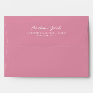 Elegant Pink Wedding Return Address Envelope