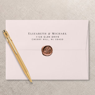 Elegant Pink Wedding Return Address Envelope