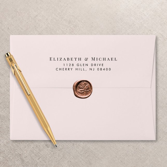 Elegant Pink Wedding Return Address Envelope (Creator Uploaded)
