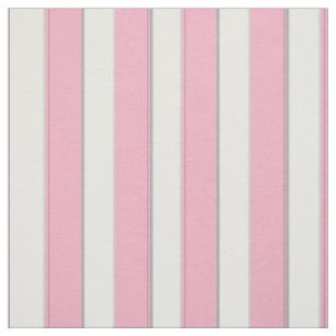 Elegant Pink, White and Silver Stripes Fabric