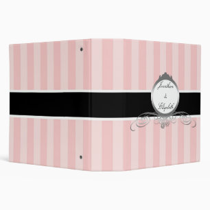 Elegant Pink, White, & Black Binder