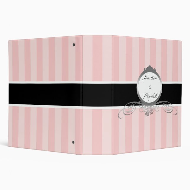 Elegant Pink, White, & Black Binder (Background)