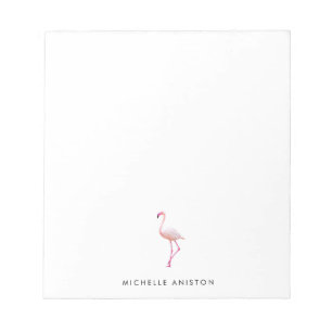 Elegant Pink White  Flamingo Custom Notepad