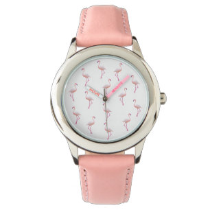 Elegant Pink White  Flamingo    Monogram Custom Watch