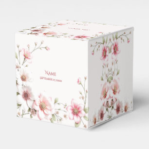Elegant Pink White Floral Favour Box