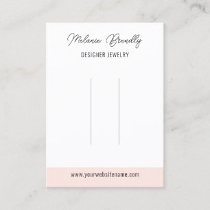 Elegant Pink White Hair Clip Display Business Card