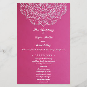 Elegant Pink White Indian Paisley Wedding Ceremony