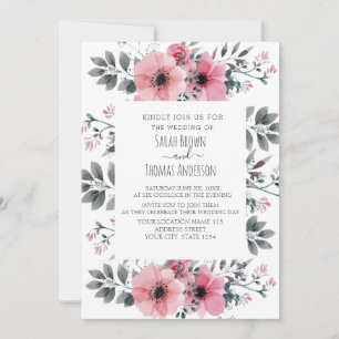 ELEGANT PINK & WHITE INVITE