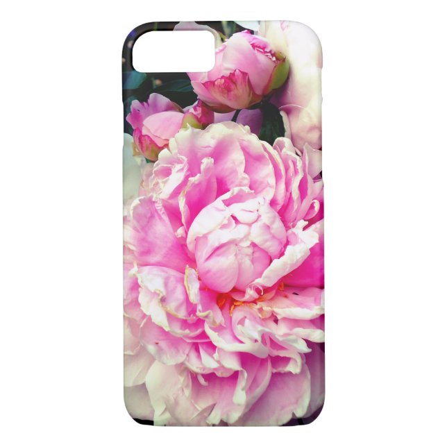 Elegant pink white peony floral garden photo Case-Mate iPhone case (Back)