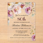 Elegant Pink Wildflower Floral 80th Birthday Party