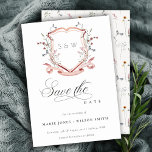 Elegant Pink Wildflower Monogram Watercolor Crest Save The Date<br><div class="desc">Pastel Wildflower watercolor Collection- it's an elegant watercolor Illustration of pink blush watercolor delicate wildflowers with a modern minimal touch. Perfect for your modern floral wedding & parties. It’s very easy to customize,  with your personal details. If you need any other matching product or customization,  kindly message via Zazzle.</div>