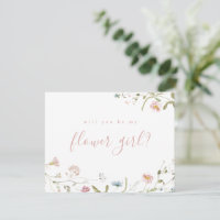 Elegant Pink Wildflower will you be my flower girl