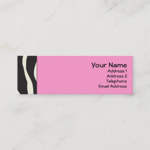Elegant Pink Zebra Skinny Profile Cards