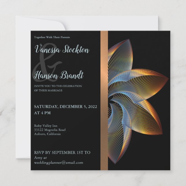Elegant Pinwheel Wedding Invitation (Front)