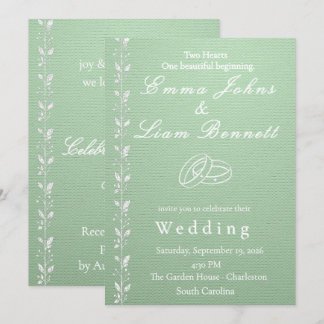 Elegant Pistachio Green Wedding Invitation
