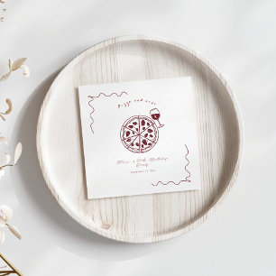 Elegant Pizza and wine birthday Napkin
