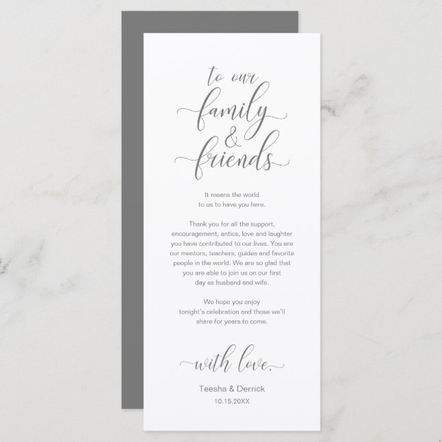 Elegant Place Setting Dinner Party Thank You Card (Front/Back)