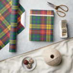 Elegant Plaid Bright Clan Buchanan Tartan Wrapping Paper<br><div class="desc">Cute traditional tartan pattern Clan Buchanan plaid wrapping paper for your presents and all occasions gift wrapping</div>