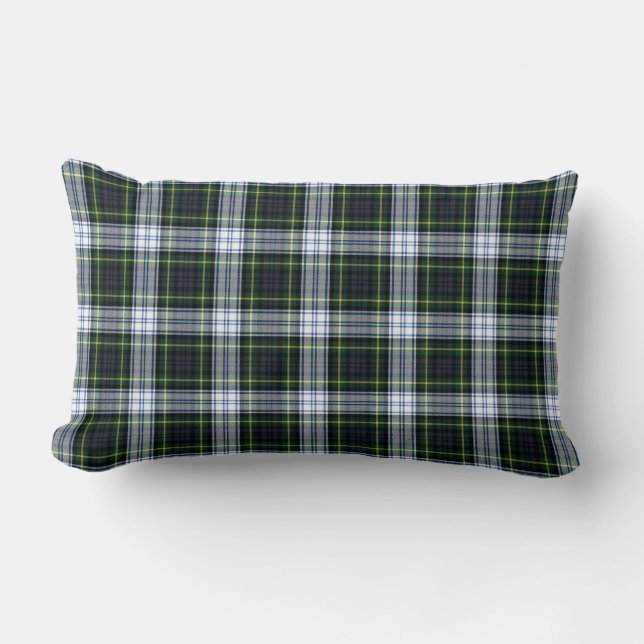 Elegant Plaid Clan Gordon Rustic Tartan Lumbar Pillow (Front)