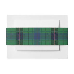 Elegant Plaid Davidson Wedding Rustic Invitation Belly Band