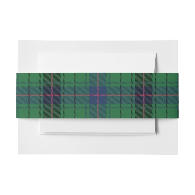 Elegant Plaid Davidson Wedding Rustic Invitation Belly Band (Front Example)